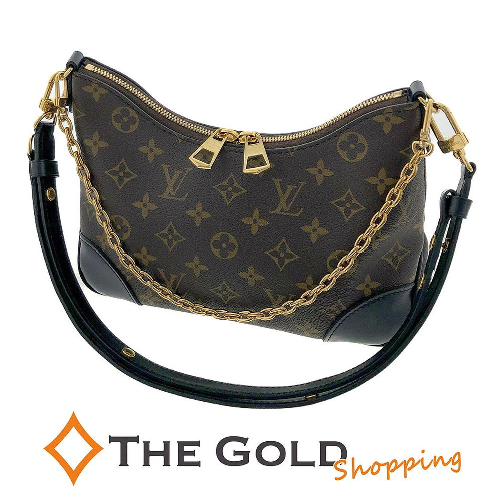 Louis Vuitton Boulogne NM Monogram Canvas Hobo Shoulder Bag Noir Black Gold